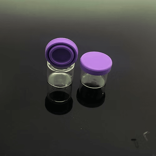 6ml Glass Jars w/Purple Silicone Lid-1cs