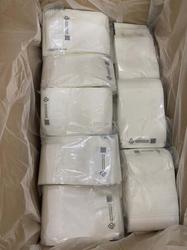 1/8 oz Recyclable PE Bags-White/Clear-Box