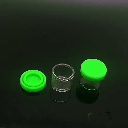6ml Glass Jars w/Green Silicone Lid-1cs